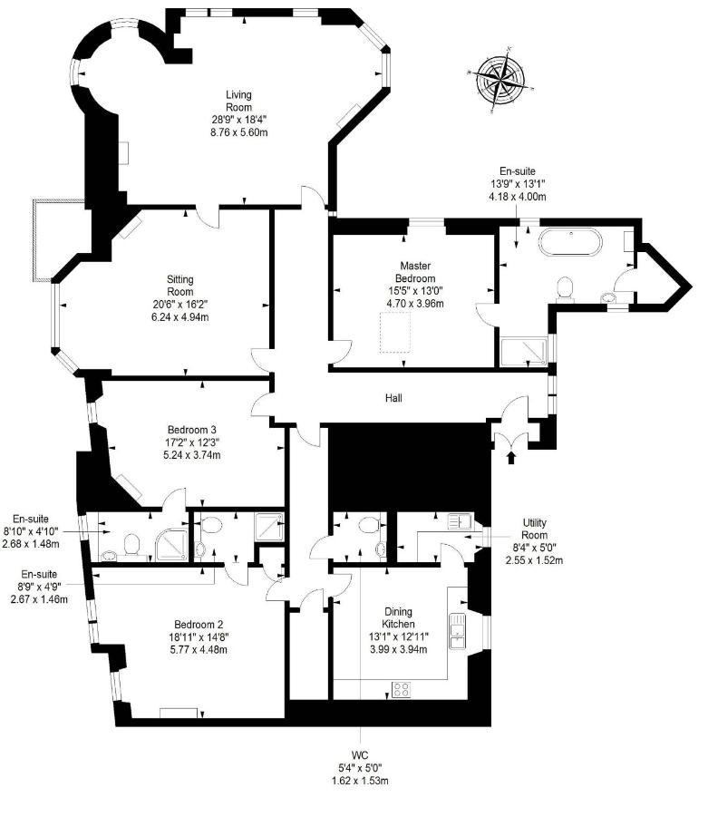 Luxury 3-Bedroom Apartment With Stunning Views At Ramsay Garden Единбург Екстер'єр фото